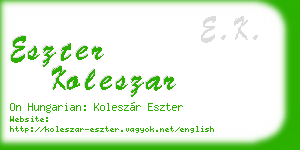 eszter koleszar business card